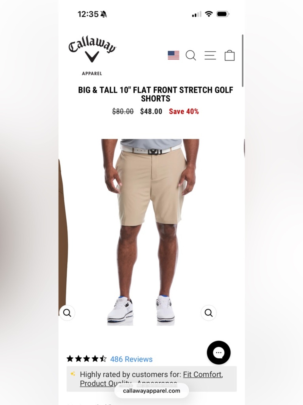 Callaway Men’s Golf Shorts